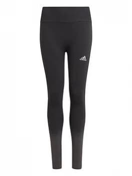 Image of adidas Junior Girls Aeroknit Tight - Black/Grey, Size 7-8 Years