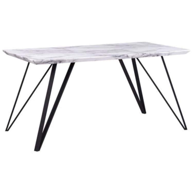 Image of Beliani Dining Table Molden Marble/ Black 150 Cm 80 Cm
