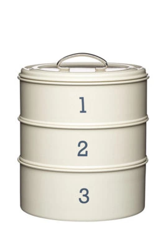 Image of Living Nostalgia Antique Cream Three Tier Cake Tin Set Cream