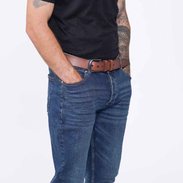 Image of Firetrap Firetrap Belted Jeans Mens Reg Dark Wash male 30W R
