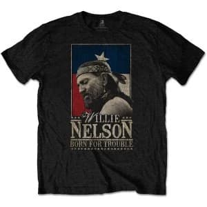 Image of Willie Nelson - Born For Trouble Mens Large T-Shirt - Black