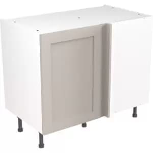 Image of Kitchen Kit Flatpack Shaker Kitchen Cabinet Base Blind Corner Unit Ultra Matt 1000mm in Light Grey MFC