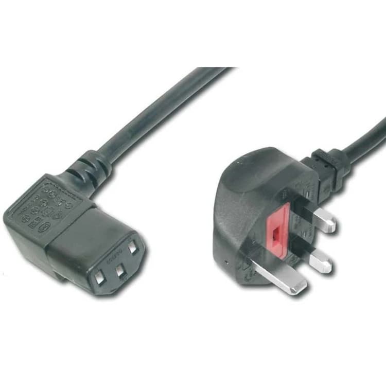 Image of FDL 2M UK MAINS CABLE - UK PLUG TO RIGHT ANGLED IEC C13 SOCKET