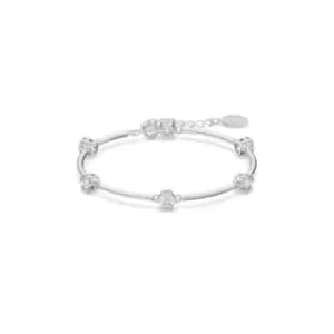 Image of Constella Round Cut White Rhodium Plated Bangle 5641680