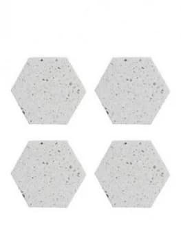 Image of Typhoon Elements Terrazzo Hexagonal Coasters ; Set Of 4