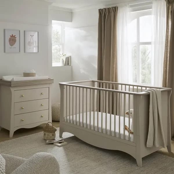 Image of CuddleCo Clara 2 Piece Nursery Furniture Set Pale Cashmere