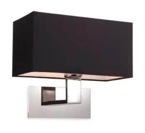 Image of Prince 1 Light Single Indoor Wall Light Polished S/Steel, Black, E27