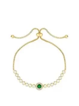Image of Jon Richard Jon Richard Gold Plated And Emerald Center Stone Tennis Toggle Bracelet