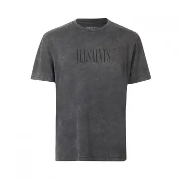 Image of AllSaints Gallo Short Sleeve Crew - Washed Black