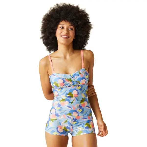 Image of Regatta Womens Aceana III Tankini Top 16 - Bust 40' (102cm) Abstract Floral Print RWM035-GRP-16
