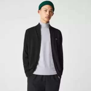 Image of Lacoste Mens Stand-up Collar Organic Cotton Zippered Sweater Size 4 - M Grey
