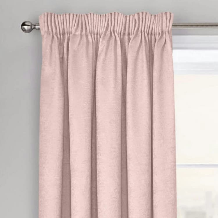 Image of Velosso Westwood Dimout Pencil Pleat Curtains - Blush Pink