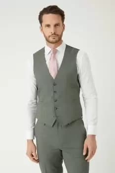 Image of Mens Slim Fit Khaki Fine Waistcoat