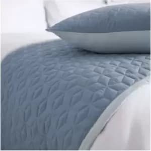 Image of Belledorm Panama Quilted Bed Runner (One Size) (Duck Egg/Storm)