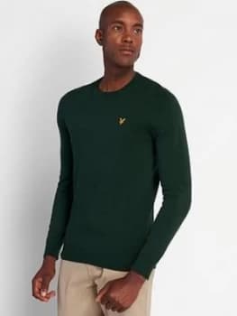 Image of Lyle & Scott Crew Neck Cotton Merino Jumper - Green