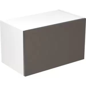 Image of Kitchen Kit Flatpack Slab Kitchen Cabinet Wall Bridge Unit Super Gloss 600mm in Graphite MFC
