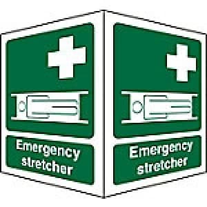 Image of First Aid Sign Stretcher Plastic 20 x 15 cm