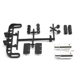 Image of Fastrax Twin Chrome Exhaust Pipes W/Rear Body Mount