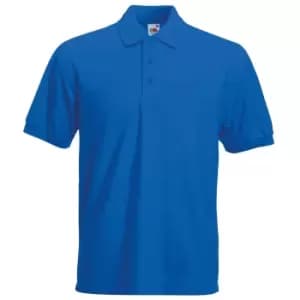 Image of Fruit Of The Loom Mens 65/35 Heavyweight Pique Short Sleeve Polo Shirt (L) (Royal)