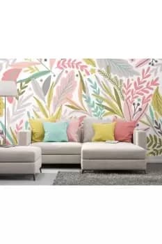 Image of Patterned Leaves Wall Mural