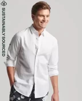 Image of Superdry Organic Cotton and Linen Long Sleeved Shirt