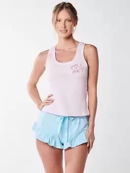 Image of Boux Avenue Starfish Vest & Short - Pink Mix, Pink, Size 10, Women