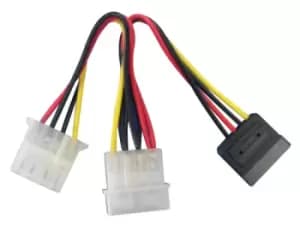 Image of Lindy SATA/5.25" Power Adapter Splitter Cable, 0.15m Multicolour