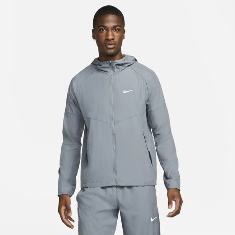 Image of Nike Miler Mens Repel Running Jacket Smoke Grey male S