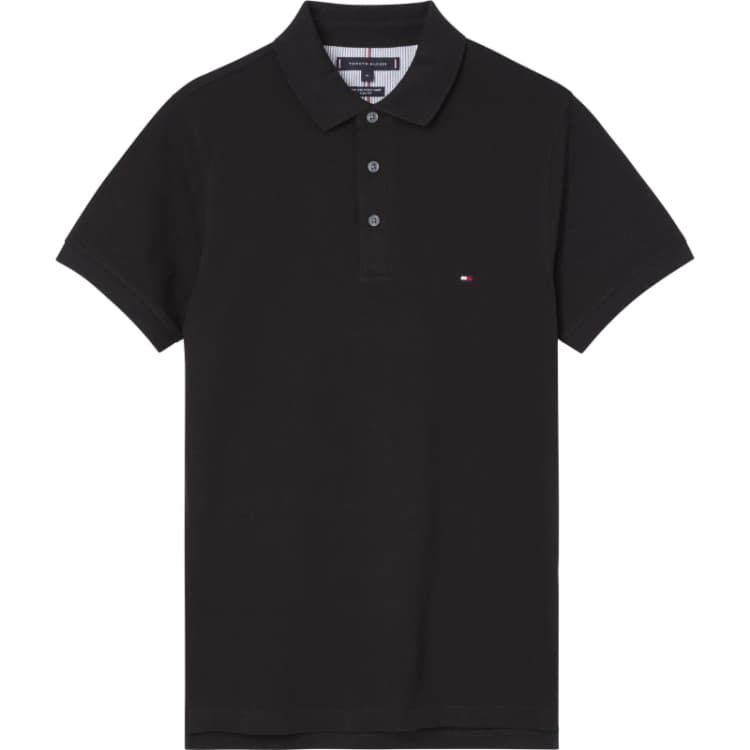 Image of Tommy Hilfiger Core 1985 Slim Polo Short Sleeve Polos S Black 54830103350