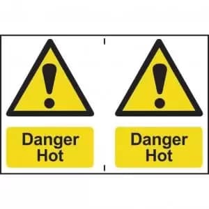 Image of Self adhesive semi-rigid PVC Danger Hot Sign 150 x 200mm. Easy to fix;