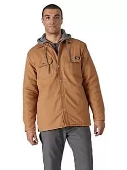 Image of Dickies Duck Shirt Jacket, Brown, Size L, Men