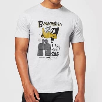 Image of Looney Tunes ACME Binoculars Mens T-Shirt - Grey - XS - Grey