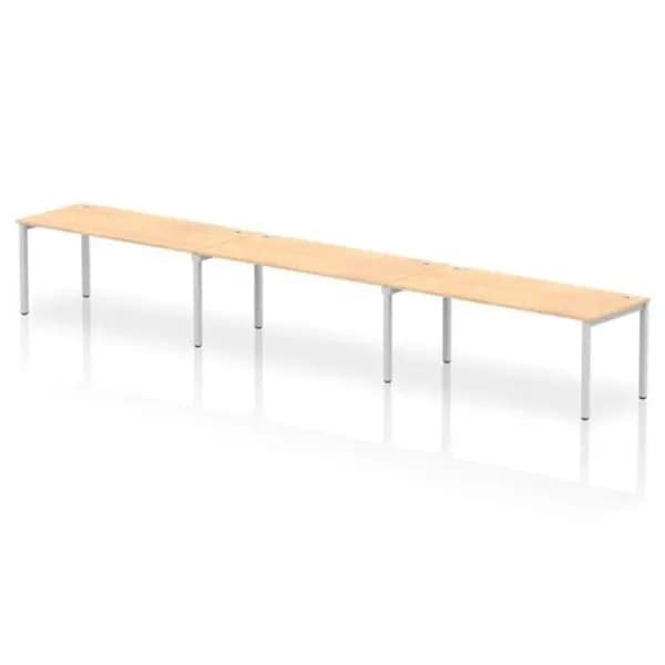 Image of Impulse Impulse Bench Single Row 3 Person 1800 Silver Frame Office Bench Desk Maple IMBS318MPES