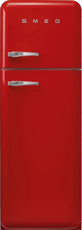 Image of Smeg 50s Style Retro Right Hand Hinge FAB30RRD6UK 172cm 80/20 Fridge Freezer - Red - C Rated, Red