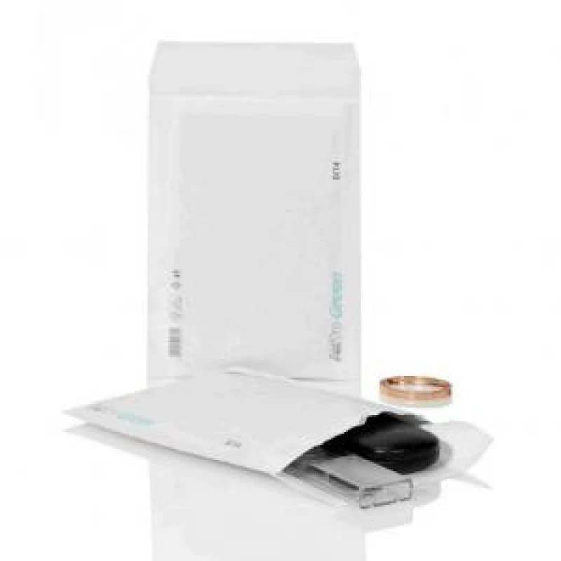 Image of AirPro Green Paper Bubble Mailers D14 180 x 265mm White (Pack 100)...