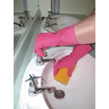 Image of Shield Household Rubber Medium Gloves Pink GR03