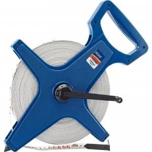 Image of Draper Fibreglass Surveyors Tape Measure Imperial & Metric 330ft / 100m 13mm