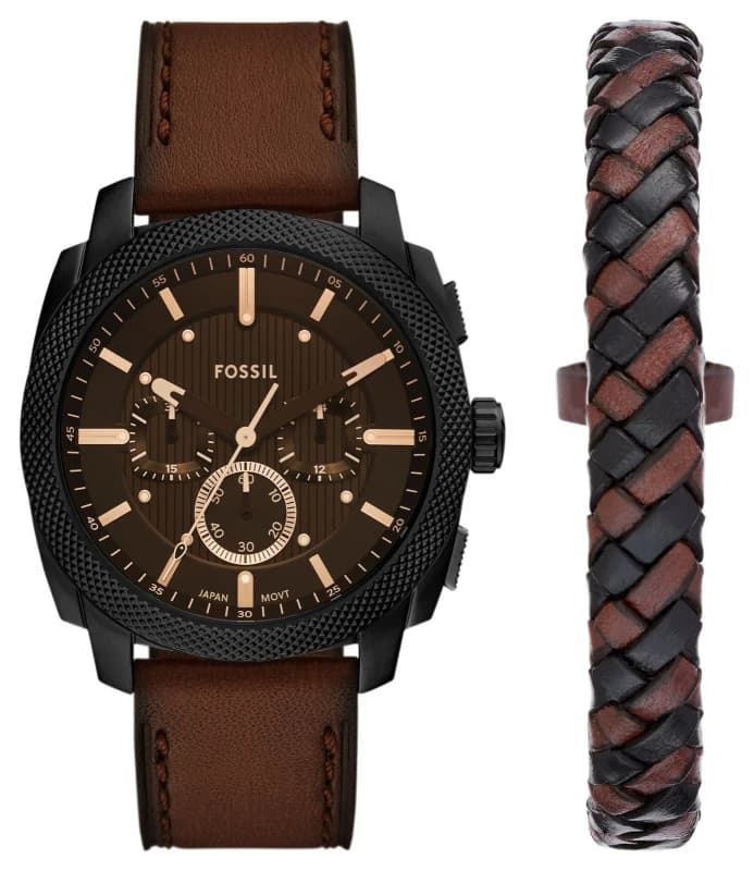 Image of Fossil FS6102SET Mens Machine and Bracelet Set (44mm Watch
