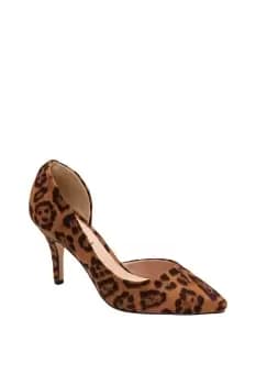 Image of Leopard-Print 'Amber' Pointed-Toe Court Shoes
