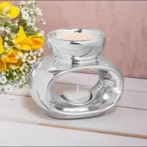 Image of Ceramic Wax/oil Warmer Silver Orb Design by Lesser & Pavey