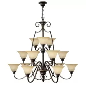 Image of 15 Bulb Chandelier Hanging Pendant LIght Antique Bronze LED E27 60W Bulb