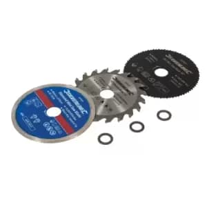 Image of Silverline Mini Saw Blade Set 3pce 85mm Dia - 15mm Bore 604320