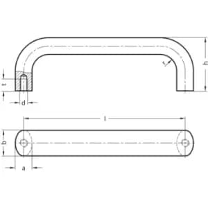 Image of GN565-26-300-SW Cabinet "U' Handle; Aluminium; Black