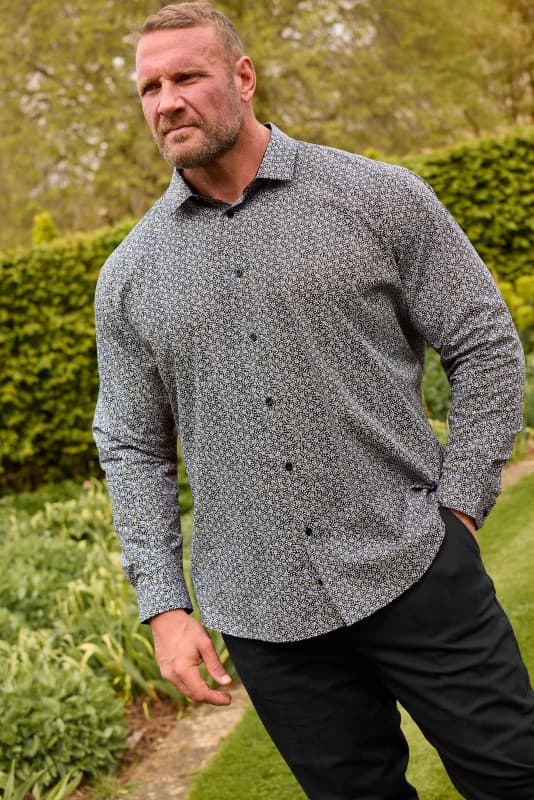 Image of BadRhino Floral Print Long Sleeve Shirt Black