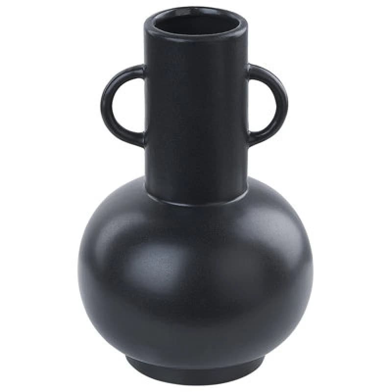 Image of Beliani Flower Vase Perea Ceramic 26cm Black