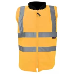 Image of Warrior Mens Phoenix High Visibility Safety Bodywarmer Jacket (XXL) (Fluorescent Orange)