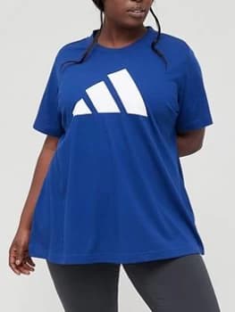 Image of adidas Future Icons 3 Bar Tee (Plus Size) - Dark Blue, Dark Blue, Size 2X, Women