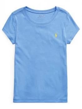 Image of Ralph Lauren Girls Classic Short Sleeve T-Shirt, Blue, Size Age: 16 Years, XL, Women