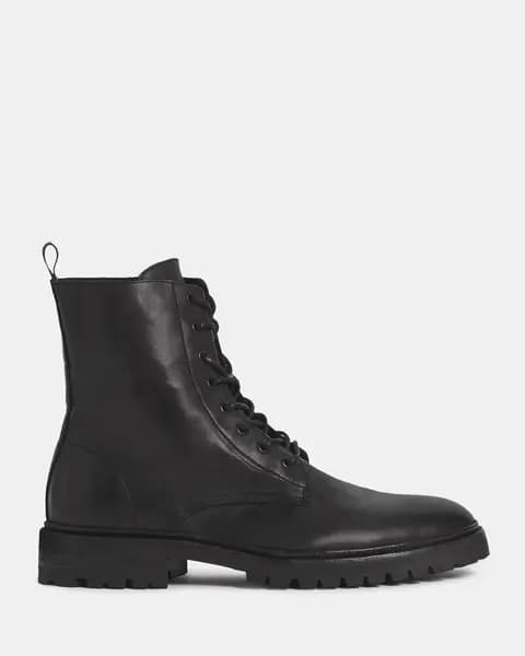 Image of AllSaints Mens Leather Classic Smooth Tobias Boots, Black, Size: UK 10