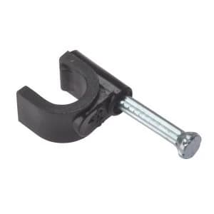 Image of ForgeFix Cable Clip Round Coax Black 6-7mm Box 100